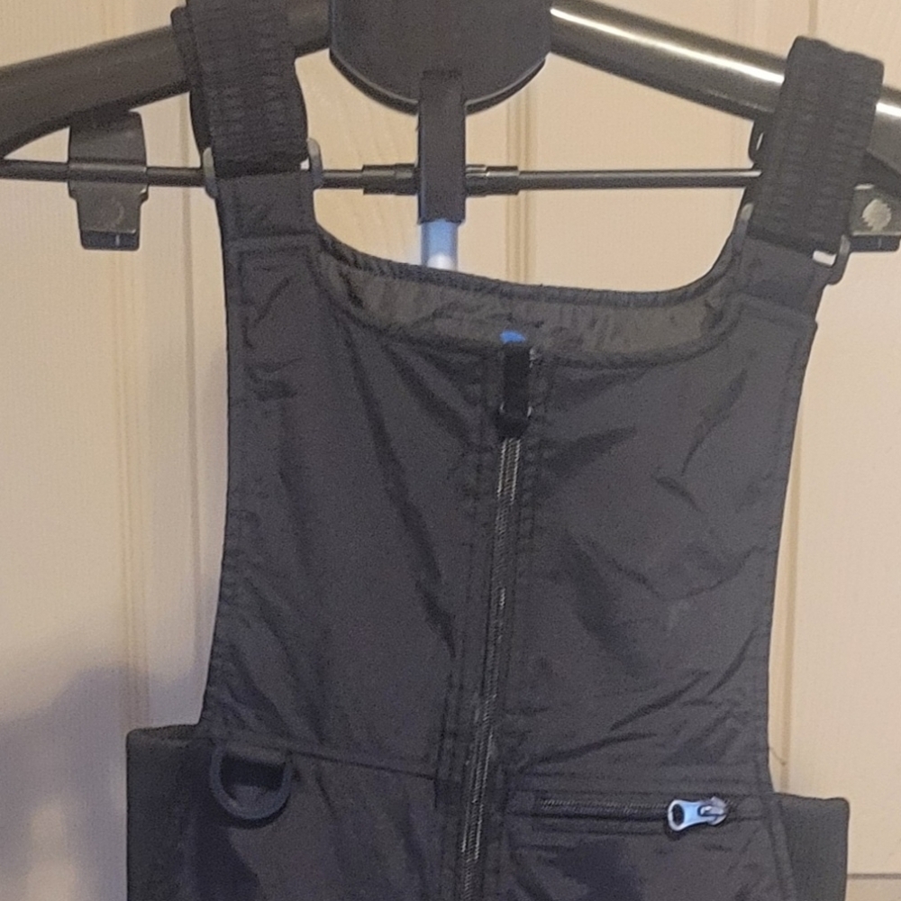 Kids Black Ski Bibs - Insulated Snow Overalls